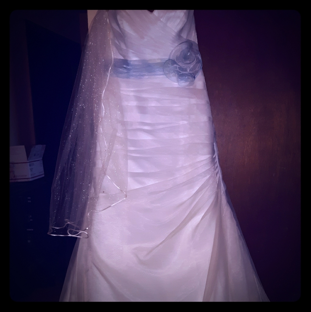 Davids Bridal Crystal Organza (SIZE 8)Bridal Gown